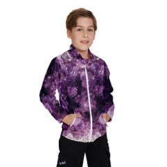 Amethyst Purple Violet Geode Slice Windbreaker (kids) by genx