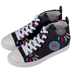 Dreamcatcher Seamless American Women s Mid-top Canvas Sneakers by Pakrebo