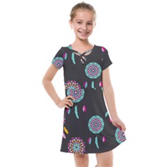 Dreamcatcher Seamless American Kids  Cross Web Dress by Pakrebo