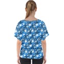 Star Hexagon Blue Deep Blue Light V-Neck Dolman Drape Top View2