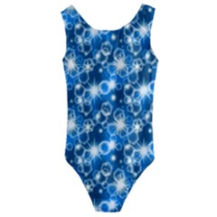 Star Hexagon Blue Deep Blue Light Kids  Cut-out Back One Piece Swimsuit by Pakrebo