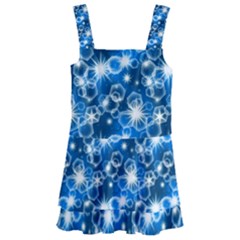 Star Hexagon Blue Deep Blue Light Kids  Layered Skirt Swimsuit by Pakrebo