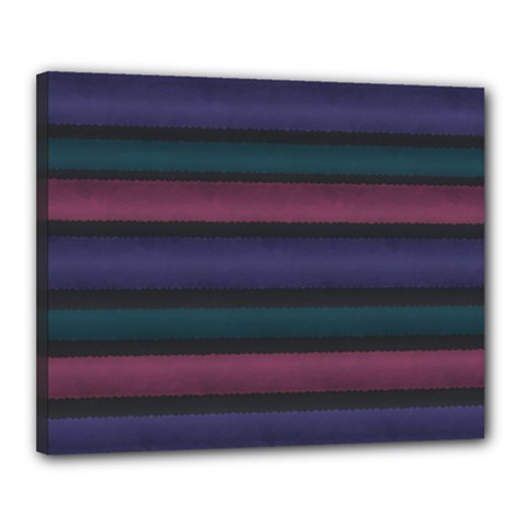 Stripes Pink Purple Teal Grey Canvas 20  X 16  (stretched) by BrightVibesDesign