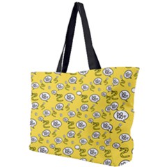 No Step On Snek Do Not Bubble Speech Pattern Yellow Background Meme Simple Shoulder Bag by snek