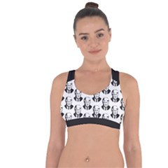 Trump Retro Face Pattern Maga Black And White Us Patriot Cross String Back Sports Bra by snek