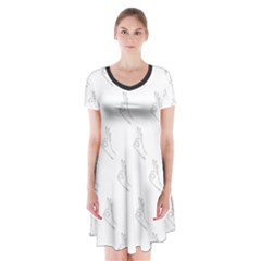 A-ok Perfect Handsign Maga Pro-trump Patriot Black And White Short Sleeve V-neck Flare Dress by snek