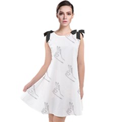 A-ok Perfect Handsign Maga Pro-trump Patriot Black And White Tie Up Tunic Dress by snek