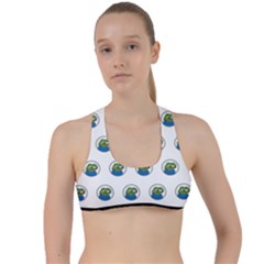 Apu Apustaja With Banana Phone Wall Eyed Pepe The Frog Pattern Kekistan Criss Cross Racerback Sports Bra by snek