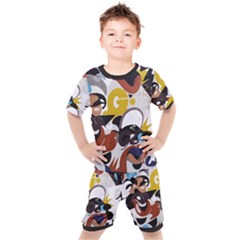 Graffiti Urban Colorful Graffiti City Wall Hip Hop Music Singers Kid s Set by genx