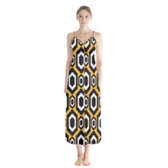 Decorative Pattern Button Up Chiffon Maxi Dress