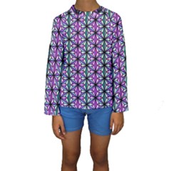 Geometric Patterns Triangle Seamless Kids  Long Sleeve Swimwear by Pakrebo