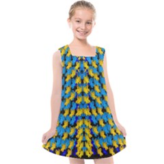 Flowers Coming From Above Ornate Decorative Kids  Cross Back Dress by pepitasart