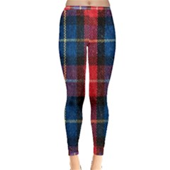 Blue & Red Plaid Inside Out Leggings by WensdaiAmbrose