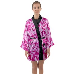 Standard Pink Camouflage Army Military Girl Funny Pattern Long Sleeve Kimono Robe by snek