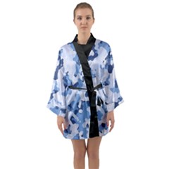 Standard Light Blue Camouflage Army Military Long Sleeve Kimono Robe by snek