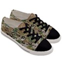 Wood camouflage military army green khaki pattern Women s Low Top Canvas Sneakers View3