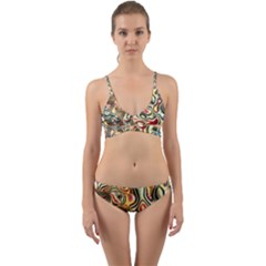 Abstract Background Pattern Art Wrap Around Bikini Set by Pakrebo