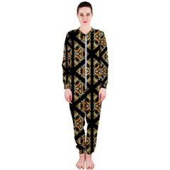 Pattern Stained Glass Triangles Onepiece Jumpsuit (ladies)  by Pakrebo