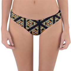 Pattern Stained Glass Triangles Reversible Hipster Bikini Bottoms by Pakrebo