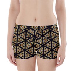 Pattern Stained Glass Triangles Boyleg Bikini Wrap Bottoms by Pakrebo