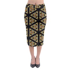 Pattern Stained Glass Triangles Midi Pencil Skirt by Pakrebo