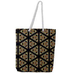 Pattern Stained Glass Triangles Full Print Rope Handle Tote (large) by Pakrebo