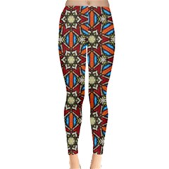 Pattern Stained Glass Church Leggings  by Pakrebo