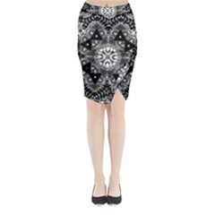 Mandala Calming Coloring Page Midi Wrap Pencil Skirt by Pakrebo