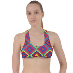 Native American Pattern Criss Cross Racerback Sports Bra