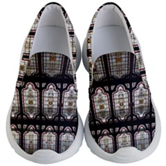 Stained Glass Window Repeat Kids  Lightweight Slip Ons by Pakrebo