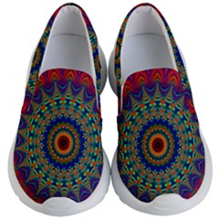 Kaleidoscope Mandala Pattern Kids  Lightweight Slip Ons by Pakrebo