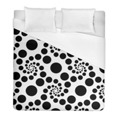 Dot Dots Round Black And White Duvet Cover (full/ Double Size) by Pakrebo