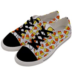 Candy Corn Halloween Candy Candies Men s Low Top Canvas Sneakers by Pakrebo