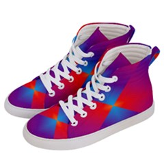 Geometric Blue Violet Red Gradient Men s Hi-top Skate Sneakers by Alisyart
