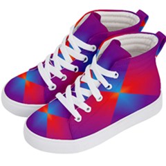 Geometric Blue Violet Red Gradient Kids  Hi-top Skate Sneakers by Alisyart
