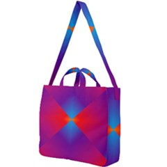 Geometric Blue Violet Red Gradient Square Shoulder Tote Bag by Alisyart