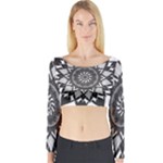 Mandala Flower Lotus Long Sleeve Crop Top