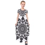 Mandala Flower Lotus Kids  Short Sleeve Maxi Dress