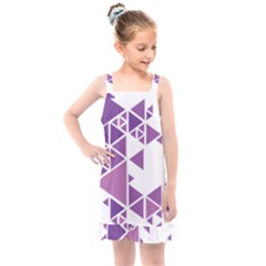 Art Purple Triangle Kids  Overall Dress