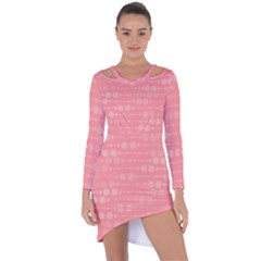 Background Polka Dots Pink Asymmetric Cut-out Shift Dress by Mariart