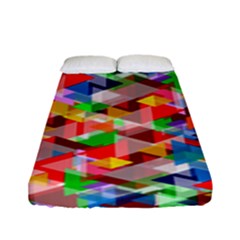 Background Triangle Rainbow Fitted Sheet (full/ Double Size) by Mariart