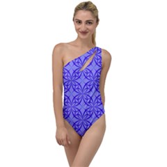 Blue Curved Line To One Side Swimsuit by Mariart