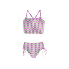 Abstract Chevron Girls  Tankini Swimsuit