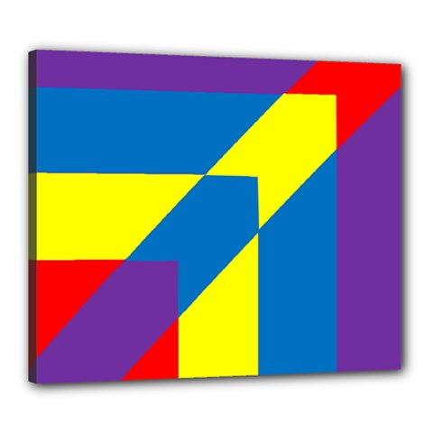 Colorful Red Yellow Blue Purple Canvas 24  X 20  (stretched) by Mariart