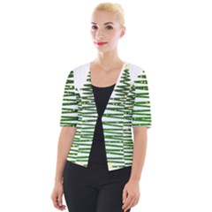 Christmas Tree Spruce Cropped Button Cardigan