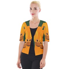 Giraffe Animals Zoo Cropped Button Cardigan by Mariart