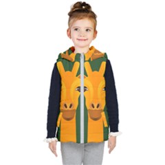 Giraffe Animals Zoo Kids  Hooded Puffer Vest by Mariart