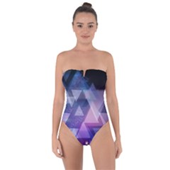 Geometric Triangle Tie Back One Piece Swimsuit by Mariart