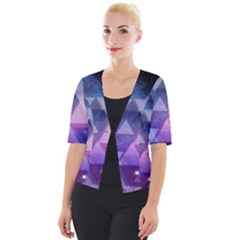 Geometric Triangle Cropped Button Cardigan by Mariart