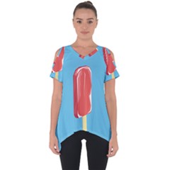 Ice Cream Cut Out Side Drop Tee by Mariart